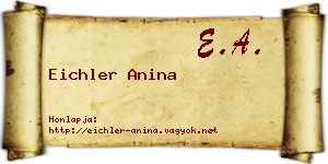 Eichler Anina névjegykártya